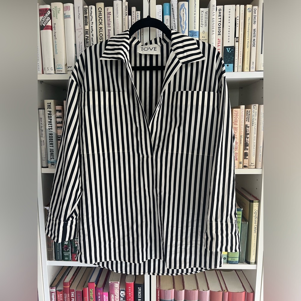 TOVE vertical stripe tunic blouse size 34